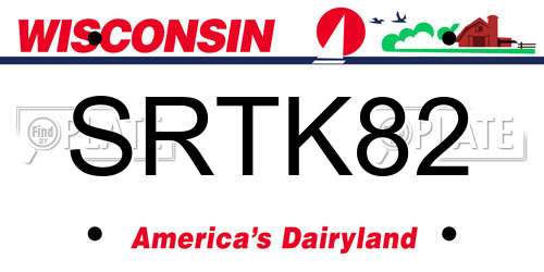 SRTK82 Wisconsin License Plate