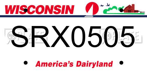 SRX0505 Wisconsin License Plate