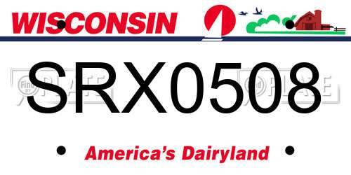 SRX0508 Wisconsin License Plate