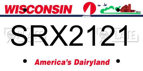 SRX2121 Wisconsin License Plate