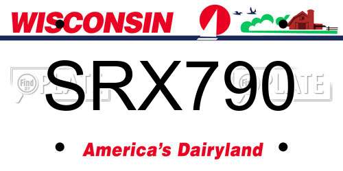SRX790 Wisconsin License Plate
