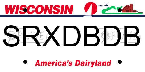 SRXDBDB Wisconsin License Plate