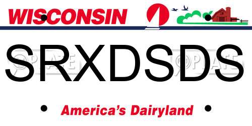 SRXDSDS Wisconsin License Plate