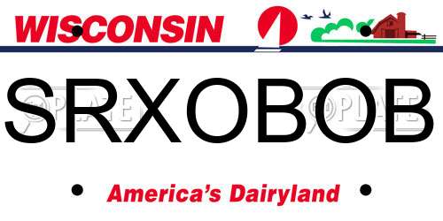 SRXOBOB Wisconsin License Plate