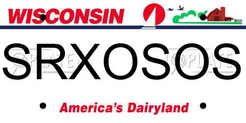 SRXOSOS Wisconsin License Plate