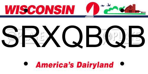SRXQBQB Wisconsin License Plate