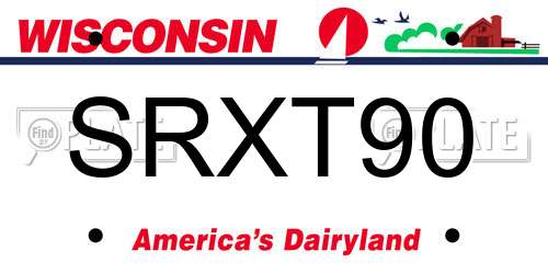 SRXT90 Wisconsin License Plate
