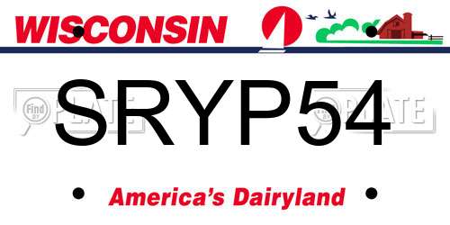 SRYP54 Wisconsin License Plate