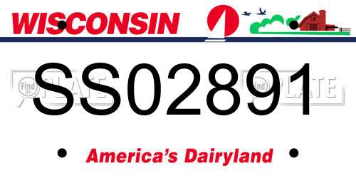 SS02891 Wisconsin License Plate