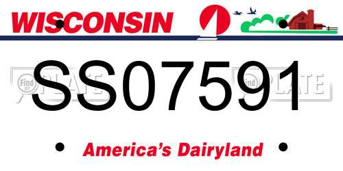 SS07591 Wisconsin License Plate