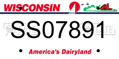 SS07891 Wisconsin License Plate