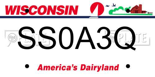 SS0A3Q Wisconsin License Plate