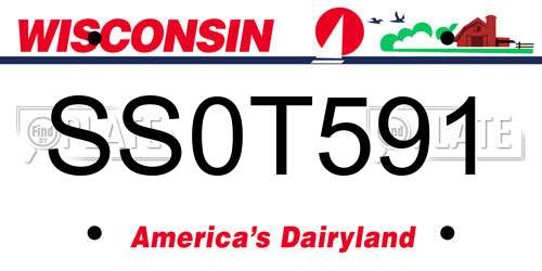 SS0T591 Wisconsin License Plate