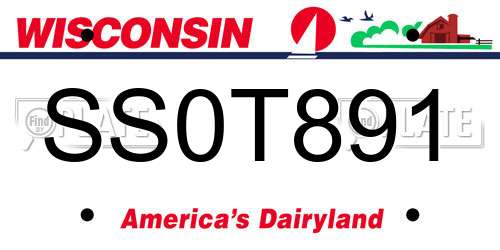 SS0T891 Wisconsin License Plate