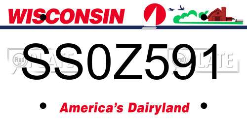 SS0Z591 Wisconsin License Plate