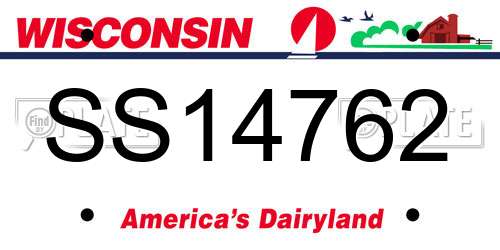 SS14762 Wisconsin License Plate