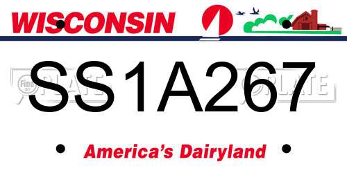 SS1A267 Wisconsin License Plate