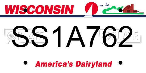 SS1A762 Wisconsin License Plate