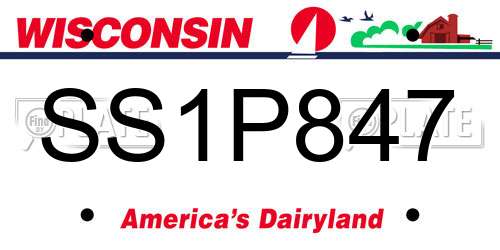 SS1P847 Wisconsin License Plate
