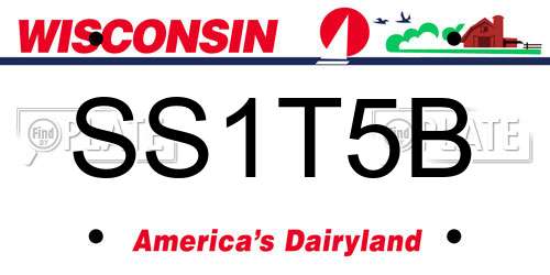 SS1T5B Wisconsin License Plate