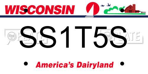 SS1T5S Wisconsin License Plate
