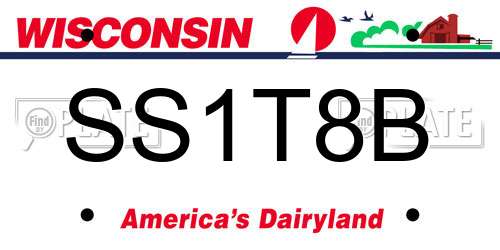 SS1T8B Wisconsin License Plate