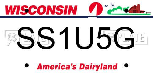 SS1U5G Wisconsin License Plate
