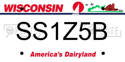 SS1Z5B Wisconsin License Plate