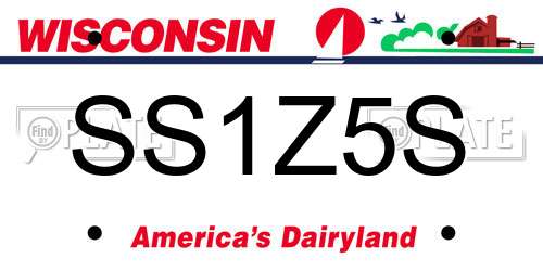 SS1Z5S Wisconsin License Plate