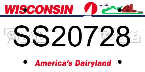 SS20728 Wisconsin License Plate