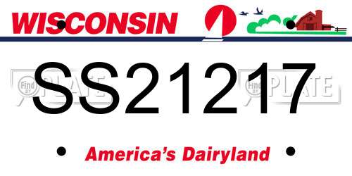 SS21217 Wisconsin License Plate
