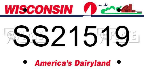 SS21519 Wisconsin License Plate
