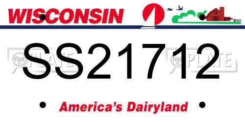 SS21712 Wisconsin License Plate