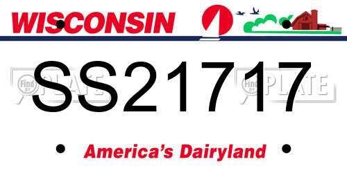SS21717 Wisconsin License Plate