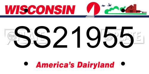 SS21955 Wisconsin License Plate