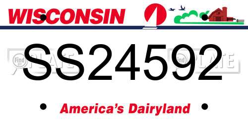 SS24592 Wisconsin License Plate