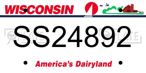 SS24892 Wisconsin License Plate