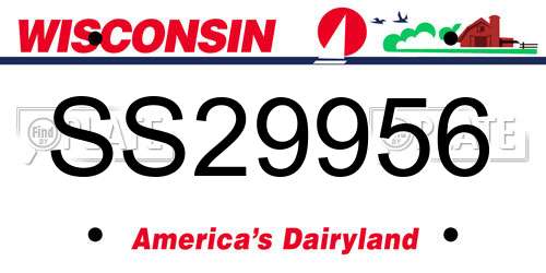 SS29956 Wisconsin License Plate