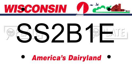 SS2B1E Wisconsin License Plate