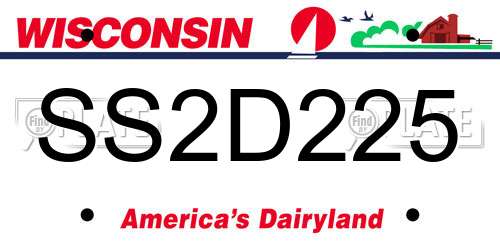 SS2D225 Wisconsin License Plate