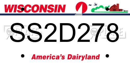 SS2D278 Wisconsin License Plate