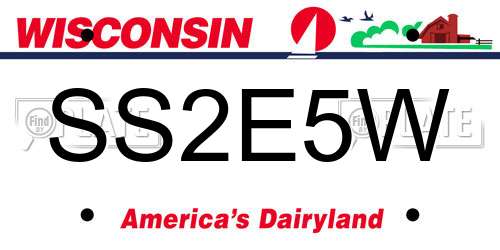 SS2E5W Wisconsin License Plate