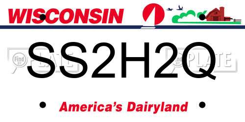 SS2H2Q Wisconsin License Plate