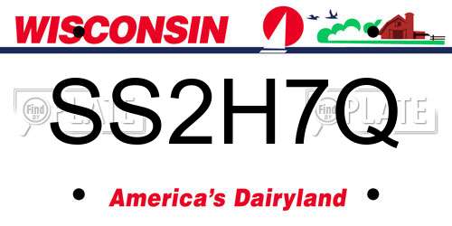 SS2H7Q Wisconsin License Plate