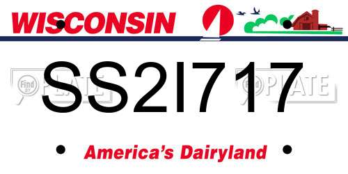 SS2I717 Wisconsin License Plate