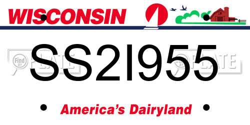 SS2I955 Wisconsin License Plate