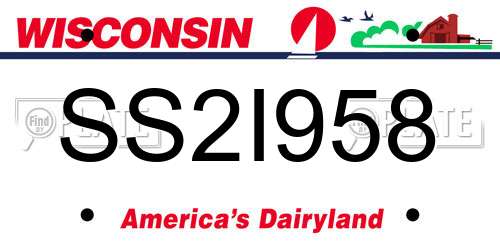 SS2I958 Wisconsin License Plate