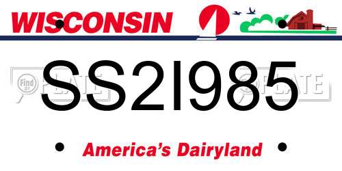 SS2I985 Wisconsin License Plate