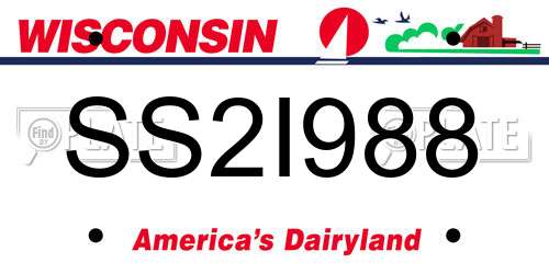 SS2I988 Wisconsin License Plate