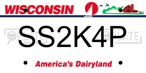 SS2K4P Wisconsin License Plate